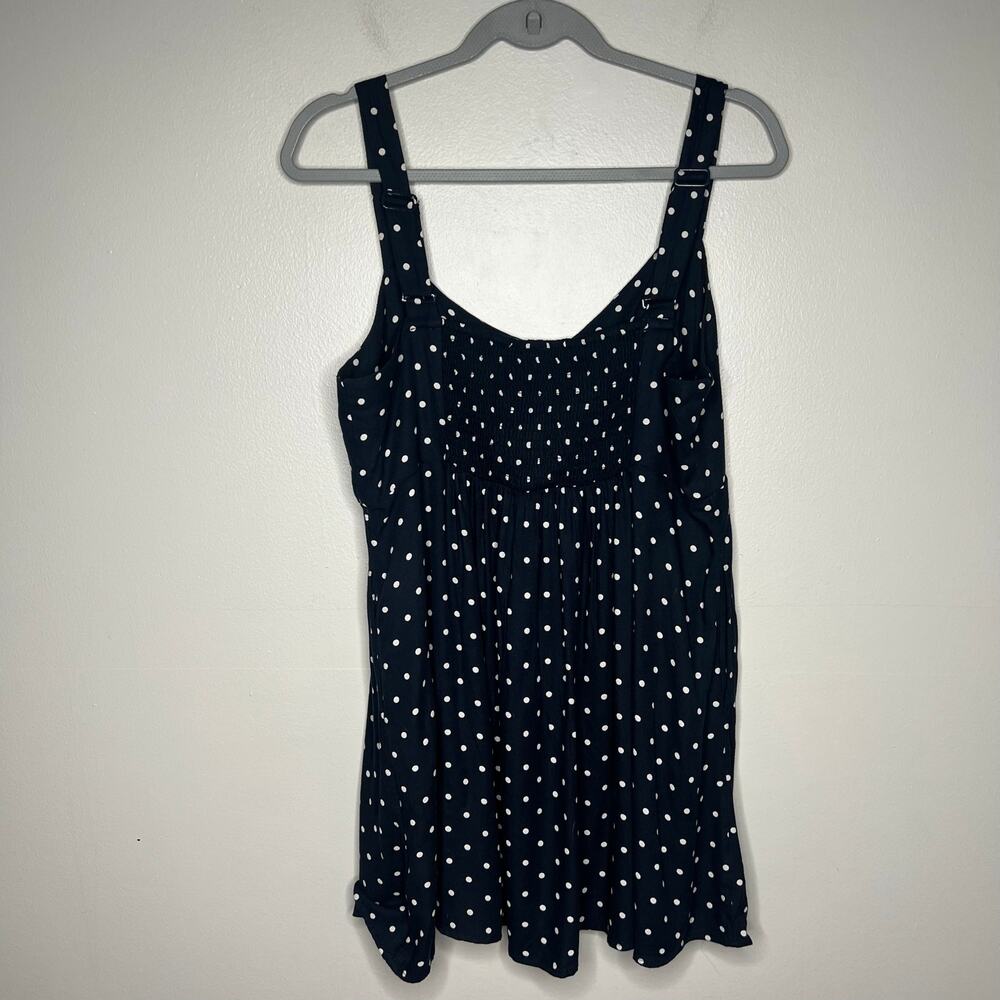 Old Navy Fit & Flare Mini Dress Navy White Polka Dot Women's L Petite Nautical - Picture 6 of 12
